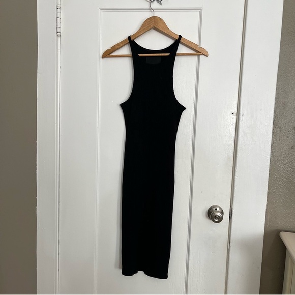 Assembly New York Black Ribbed Midi Tank Dress - Minimalist High Neck - Medium - Picture 12 of 12